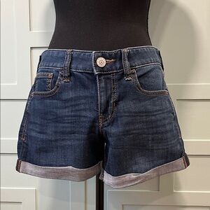 Like New Express Midi Low Rise Denim Shorts